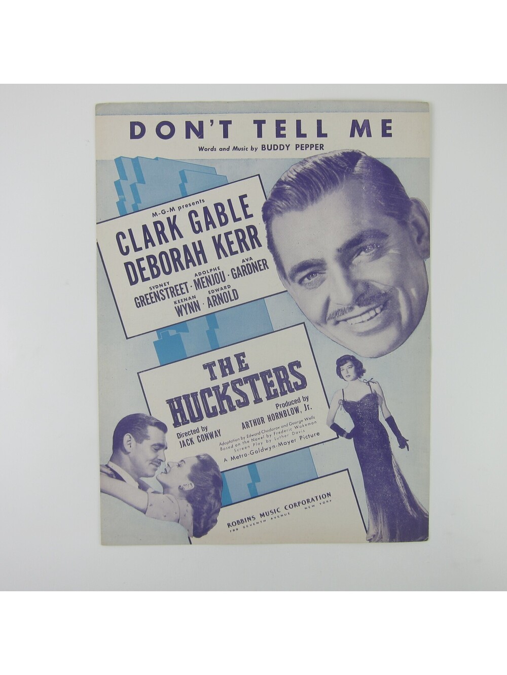 Sheet Music Don't Tell Me The Hucksters Clark Gable Deborah Kerr Vintage 1947